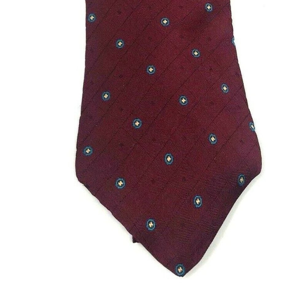 OAKTON LTD Mens TIE Burgundy Blue Paisley